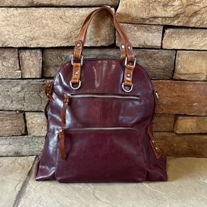 Elegant Burgundy Leather Tote Bag
